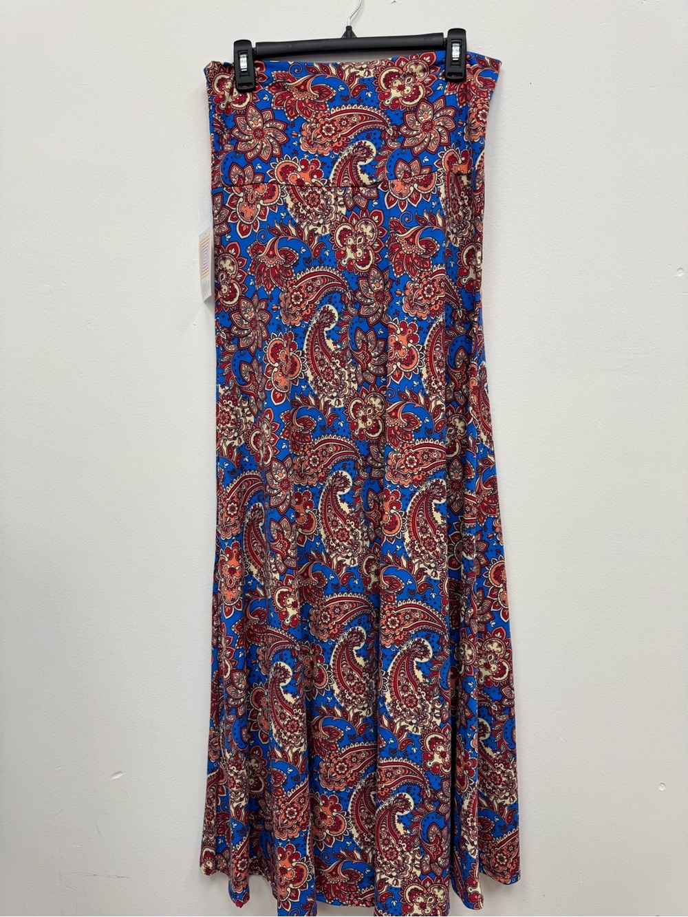 LuLaRoe Maxi Skirt in Blue and Red Paisley